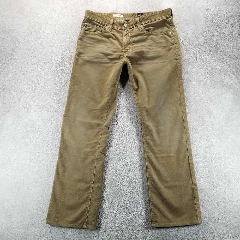 AG Pants Mens 34x30 Brown The Protege Corduroy Straight Cords Stretch